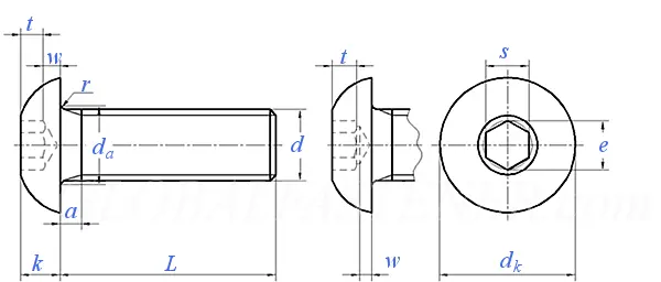 Iso 7380 Button Head Hex Socket Screw